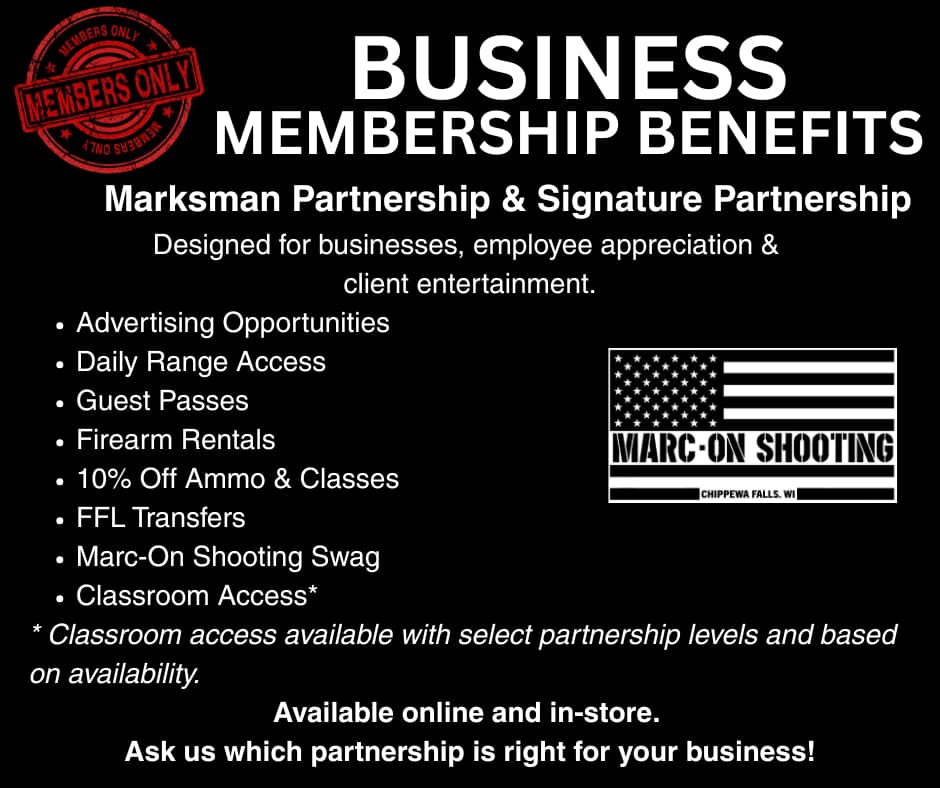 Marc-On business membership flyer for Marksman and Signature partnerships