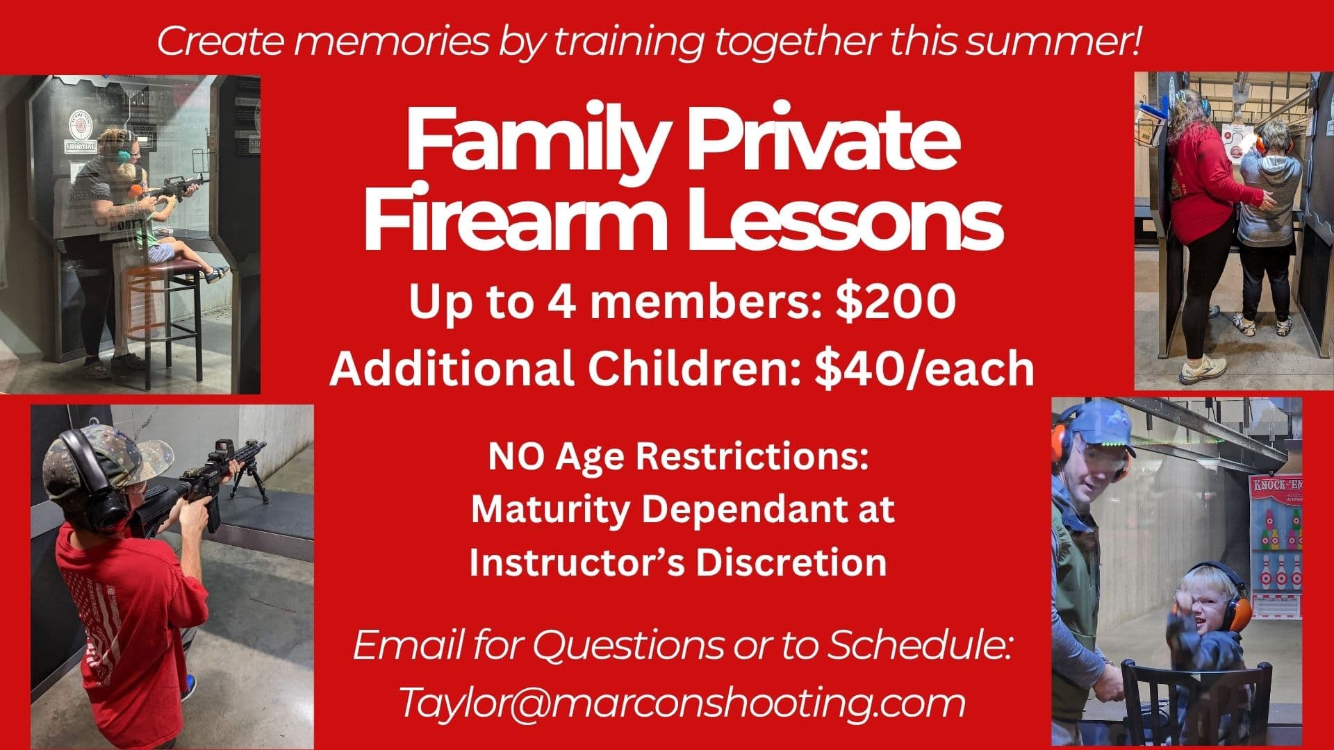 Marc-On Family Private Firearm Lessons flyer