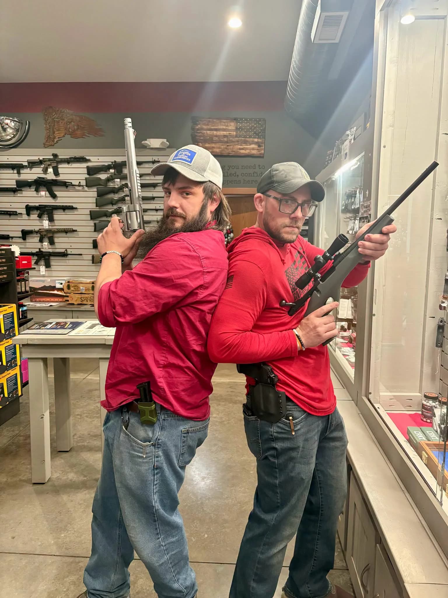 Two Marc-On team members standing together in the pro shop
