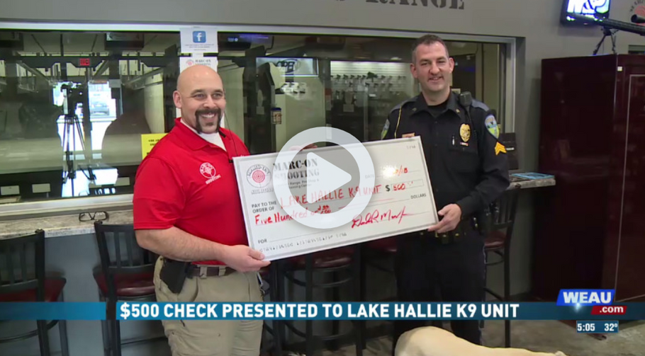 Marc-On Shooting Presents Check to Lake Hallie K-9 Police Unit